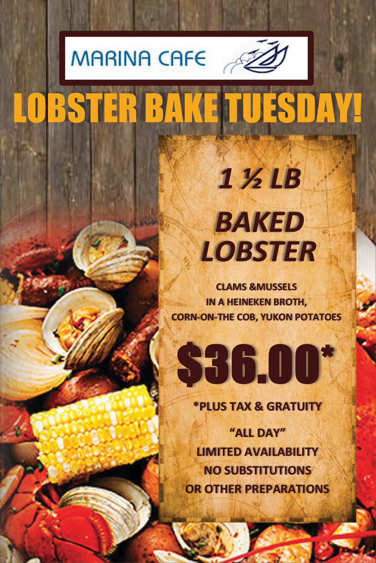 Lobster Bake Tuesday @ Marina Cafe - Lobster Bake on Staten Island